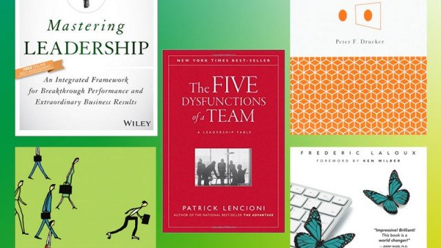 Collage of book covers of top leadership books recommended by Shine Coaching