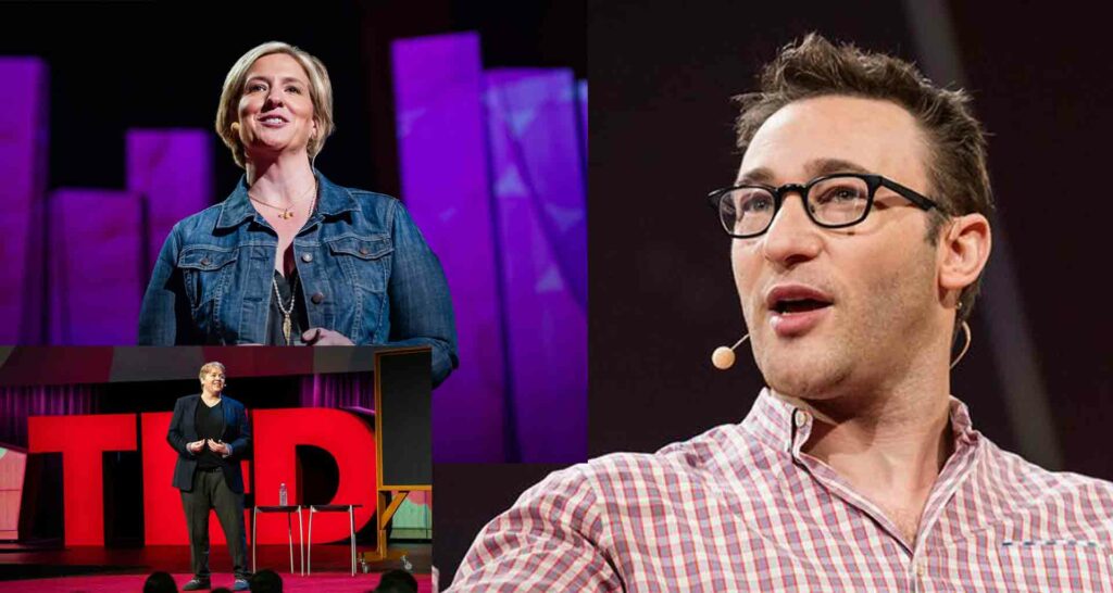 TED Talk speakers combo sharing their insights in leadership videos.