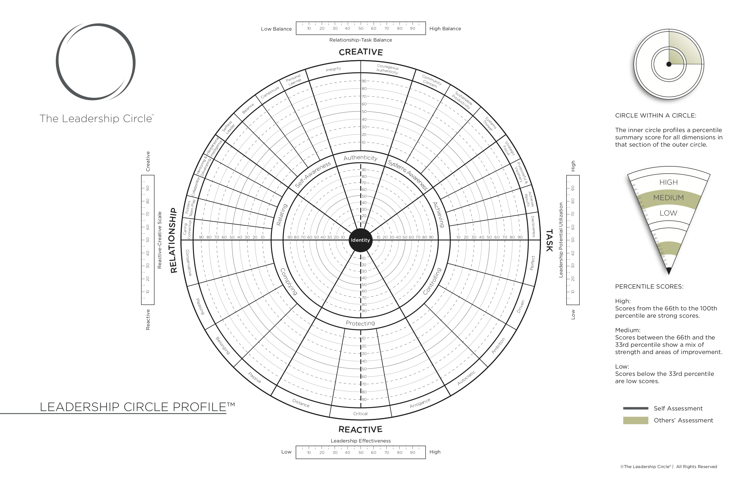 This graph is the core of the 360 assessment The Leadership Circle Profile